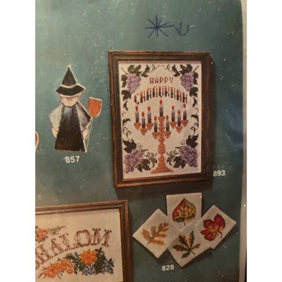 Cross Stitch Kit Happy Chanukkah Menorah ArtCraft Concepts 9x12 #893 Stamped VTG - Picture 1 of 8